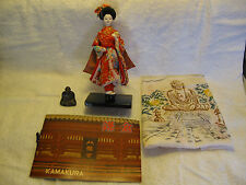JAPANESE KAMAKURA Booklet/BronzeFigurine/PrintedDoily&GEISHA Doll Set-Far East picture