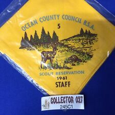 Boy Scout 1961 Ocean County Council Scout Reservation NJ Staff Neckerchief 245C1 picture