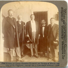 PRESIDENT ROOSEVELT, Japanese & Russian Envoys on The Mayflower--Stereoview #A15 picture