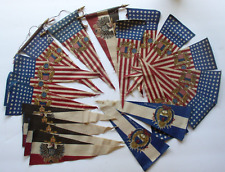 LOT OF ANTIQUE FELT CIGAR/TOBACCO PENNANTS FLAGS, VARIOUS COUNTRIES picture