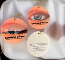 3 Vintage Vari Vue Lenticular Blinking Blue Eye EXPANDO-VISION Keychains NOS 3
