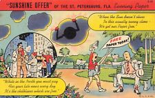 Postcard FL St. Petersburg Evening Paper Sunshine Offer 1938 The Sunshine City picture