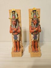 Vintage Veronese 1999 Hand Painted Egyptian Pharaoh Statue Lot Of 2  picture