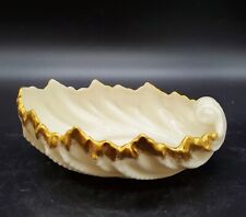 Lenox Acanthus Leaf Dish Gold Gilt Ruffled Ivory Porcelain Vintage Trinket  picture