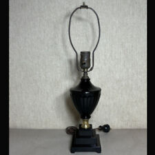 Antique Houze Houzex Black Melon Rib Urn Shaped Glass table Lamp Base picture