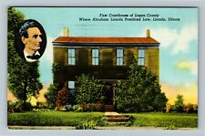 Lincoln IL-Illinois, First Courthouse, c1953 Vintage Postcard picture