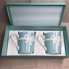 Tiffany Blue Ribbon Porcelain Mug 225ml 2 Cup Authentic JP picture