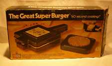 The Great Super Burger 60 Second Cooking Grill Non Stick W Box Vintage Appliance picture