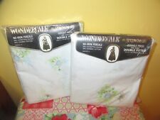NIP Vintage Springmaid Wondercale Fresh Daisies Double Flat & Fitted Sheet Set picture