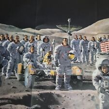 Vintage 1973 National Geographic Astronaut 2 Sided Poster- 1 Side Is Earth picture