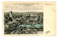 Paterson NJ - BIRDSEYE MAIN STREET AFTER FIRE DISASTER - Postcard picture