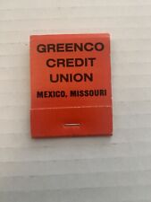 Vintage Greenco Credit Union Matchbook Full Unstruck Ad Souvenir Matches picture