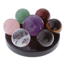 Seven Star Group Natural Amethyst Chakra Crystal Sphere Ball With Black Obsidian picture