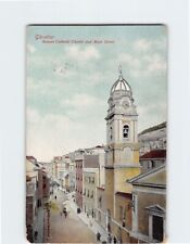 Postcard Roman Catholic Church and Main Street British Overseas Territory picture