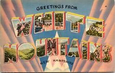 Postcard 1939 White Mountain Greetings New Hampshire A105 picture