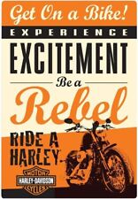 Harley-Davidson Get on a Bike Rebel Embossed Tin Sign, 10.5 x 15 inches 2010411 picture