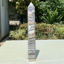 2.6LB 12.9''Natural Stripe Calcite Point Crystal Obelisk Healing Decor Quartz picture