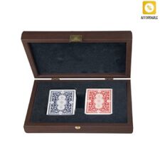 Exclusive Elegant Playing Cards In A Brown Wooden Box Gift For A Game Lover picture
