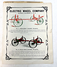 Antique Early 1900s Ad for the Electric Wheel Company of Quincy, Illinois picture