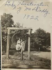 1922 Lake Huntington Cochecton NY Real Antique Photo New York Me And Daddy picture