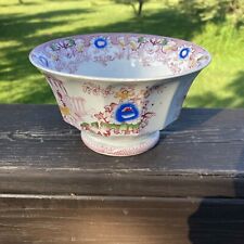 Antique Morley Polychrome Pink Transferware Paneled Bowl Cleopatra Design picture