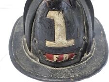 CAIRNS LEATHER FIRE HELMET ~ FIRE FIGHTER FIREMAN ~ BRASS EAGLE picture