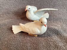 set of 2 Homco white porcelain doves #8856 picture