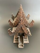 Carved Teak Wood Thai Buddhist Spirit House Temple SanPraPhum picture