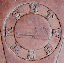 EARLY MT. PLEASANT IOWA HENRY CHAPTER NO. 8 RAM MASONIC PENNY - MARK: CALIPER? picture