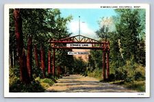 J97/ Kalispell Montana Postcard c1910 Kiwanis Lane Log Sign  373 picture