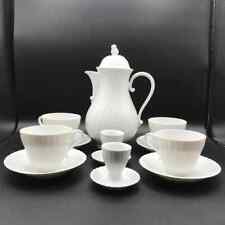 Vintage AK Kaiser Scalloped Teapot Set Egg Cups White Porcelain W Germany picture