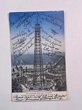 Postcard Resolving Air Ship Tower Steeplechase Park Coney Island NY Glitter 1906 picture