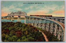 Huey P Long Bridge New Orleans LA Louisana Sunset Linen PC PM Cancel WOB picture