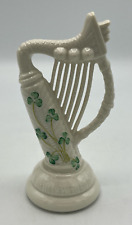 Belleek 6 3/8” Decorative Porcelain Harp Figurine 8th Blue Mark EUC picture