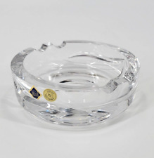 Jihlava Round ASHTRAY Heavy Lead Crystal Clear Glass Crisp Lines Handcut Midcent picture