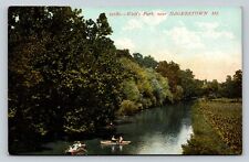 c1911 Near Hagerstown MD Watt's Park, Rowboating Scene Antique Postcard picture