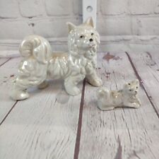 Dog and Puppy Ceramic Figurines Hand Painted Japan - Dog 4.5