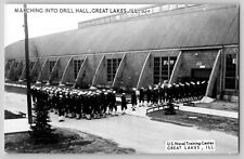 Drill Hall Marching US Naval Training Center Great Lakes IL RPPC Photo Postcard picture