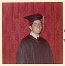 Vintage Photo Cute Boy High School Graduation Cap Gown picture