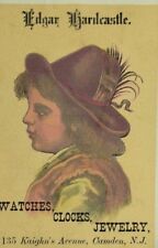 1870's-80's Edgar Hardcastle Watches Clocks Jewelry Adorable Child In Hat P100 picture