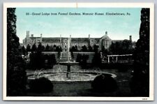 Elizabethtown PA Pennsylvania Postcard Grand Lodge Formal Gardens Masonic Homes picture