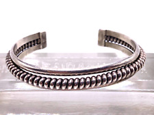 Joe Tom sterling silver braided cuff bracelet signed picture
