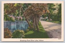 c1930-45 Postcard Greetings From Silver Lake IN picture