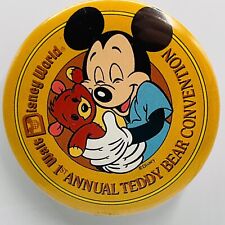 Walt Disney Button 1988 World First Annual Teddy Bear Convention Pinback 2 1/4