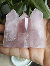 New Hot Sell 3PCS Real Natural Rock Rose Quartz Crystal Point Healing 60-80MM picture