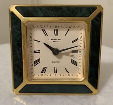 vintage Lancel Paris Small Square Travel Analog Quartz Alarm Clock - FOR PARTS picture