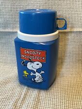 Vintage 1965 Snoopy & Woodstock Peanuts Blue Thermos United Features Synd. Inc. picture
