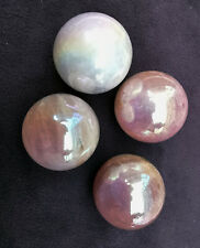 435g 4pcs Rainbow Aura Rose Quartz Bismuth Titanium Silicon Ball Healing 1 picture