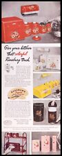 1954 RANSBURG Hand Painted Bread Box Cannisters MID-CENTURY Kitchen Decor Vtg AD picture