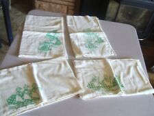 handmade Embroidered Cross stitch tea towels 4 Green very large 40X33 picture